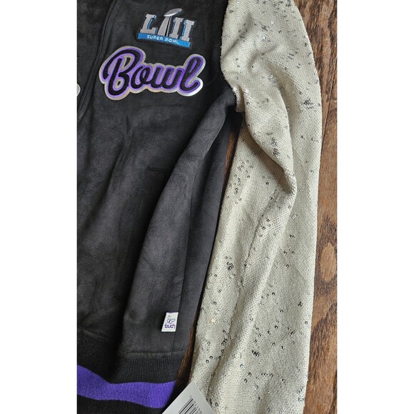 Alyssa Milano NFL Super Bowl 52 Minnesota BLK  Womens Jacket Eagles Patriots S - Picture 8 of 13